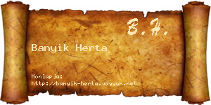 Banyik Herta névjegykártya